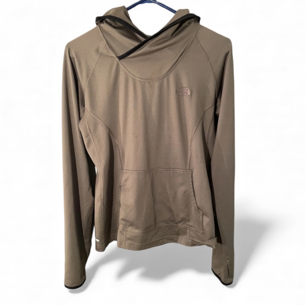 The North Face Vapor Wick Pullover Hoodie Stretch Pocket Women’s Sz Small Brown